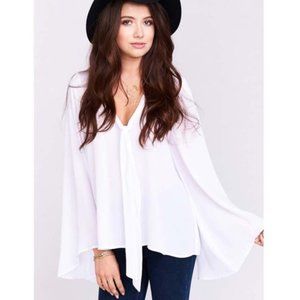 Show Me Your Mumu White Bell Sleeve Blouse